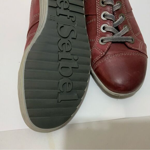 Joseph Siebel Red Distressed Leather Sneaker size 38 - Picture 8 of 10